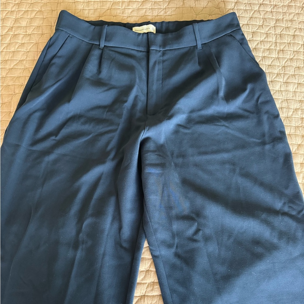 A&F Tailored Wide Leg Pants, Navy, XL short